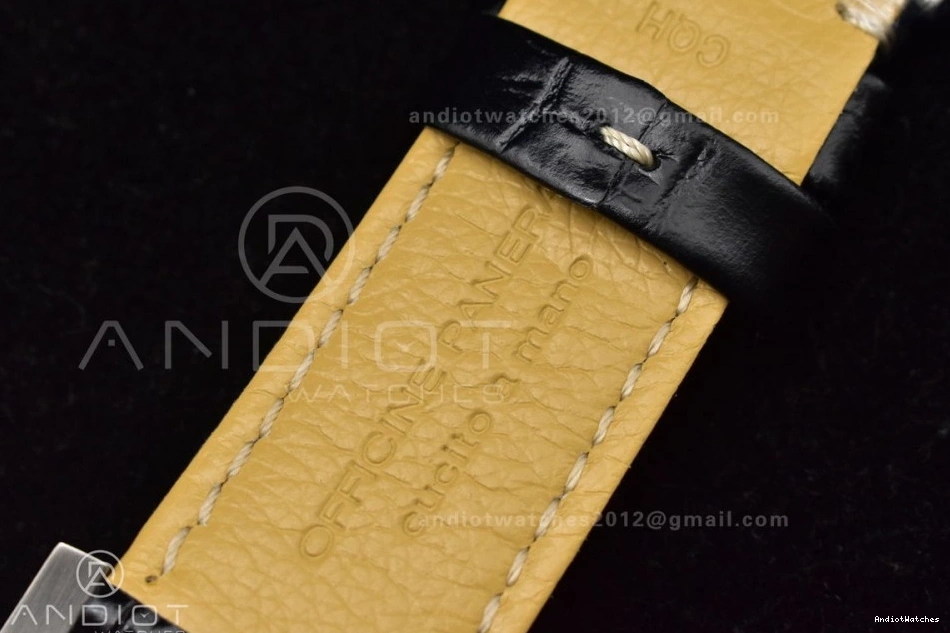 Black Trendy PAM217 XF Dial on Best Superlumed with Leather H A6497 993 1:1 Y-Incabloc Strap Edition 0323